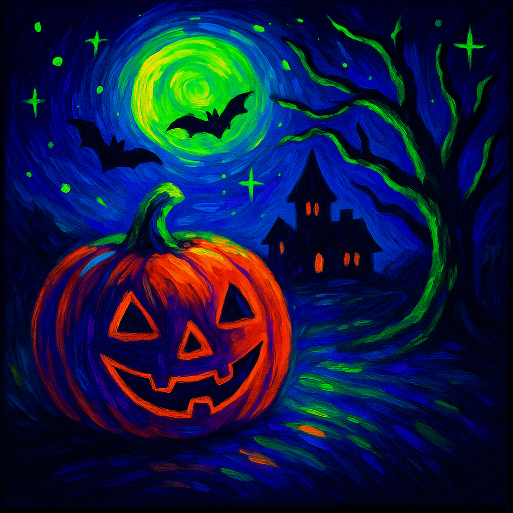 Neon-Halloween: Malen im Dunkeln