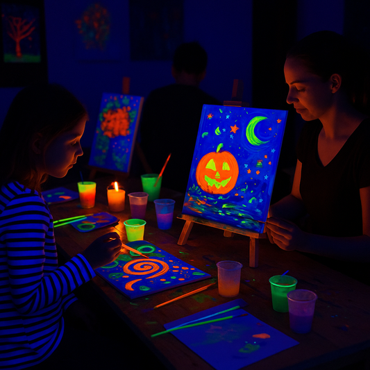 Neon-Halloween: Malen im Dunkeln